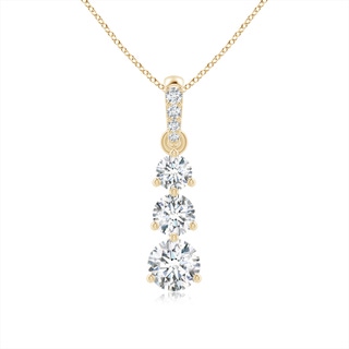 4.7mm GVS2 Graduated Prong-Set Round Diamond Pendant in Yellow Gold