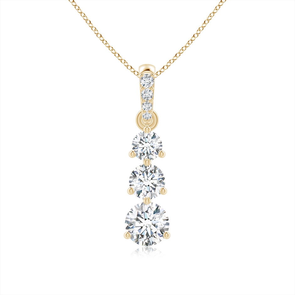 4.7mm GVS2 Graduated Prong-Set Round Diamond Pendant in Yellow Gold 