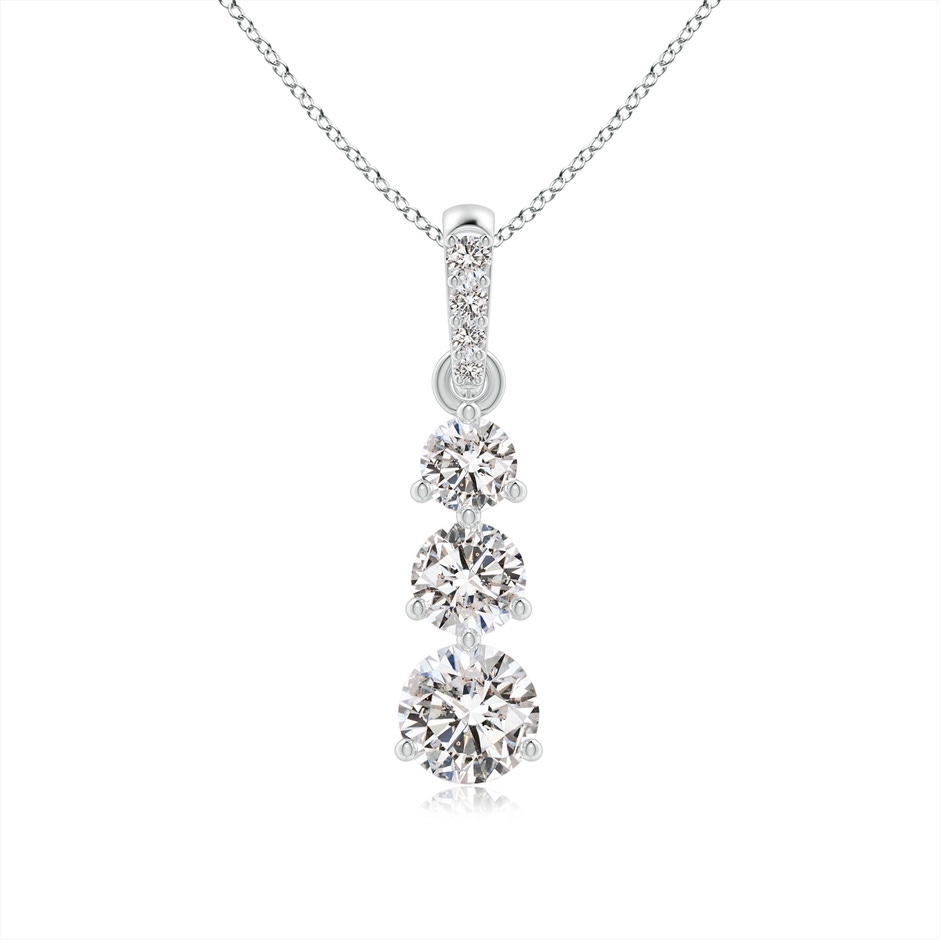 4.7mm IJI1I2 Graduated Prong-Set Round Diamond Pendant in White Gold 