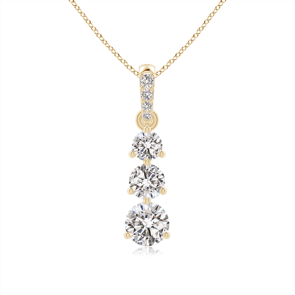 4.7mm IJI1I2 Graduated Prong-Set Round Diamond Pendant in Yellow Gold 