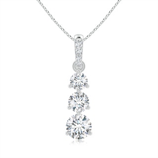 5.1mm GVS2 Graduated Prong-Set Round Diamond Pendant in P950 Platinum