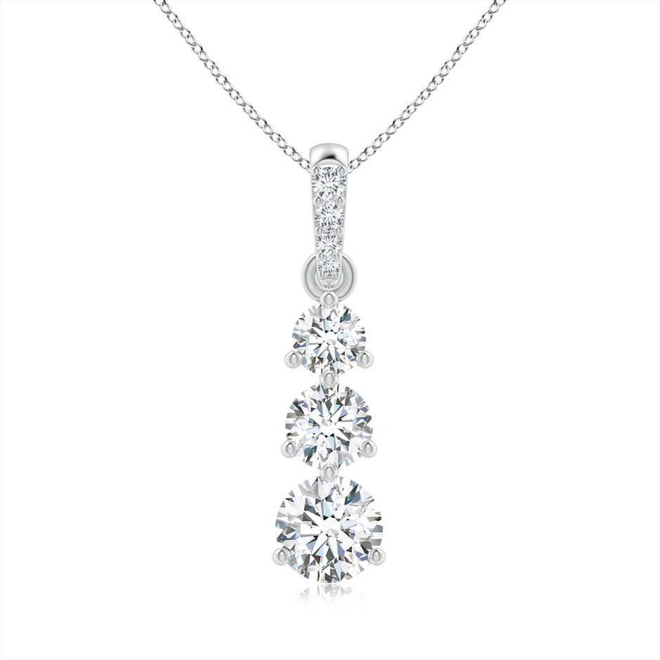 5.1mm GVS2 Graduated Prong-Set Round Diamond Pendant in P950 Platinum 