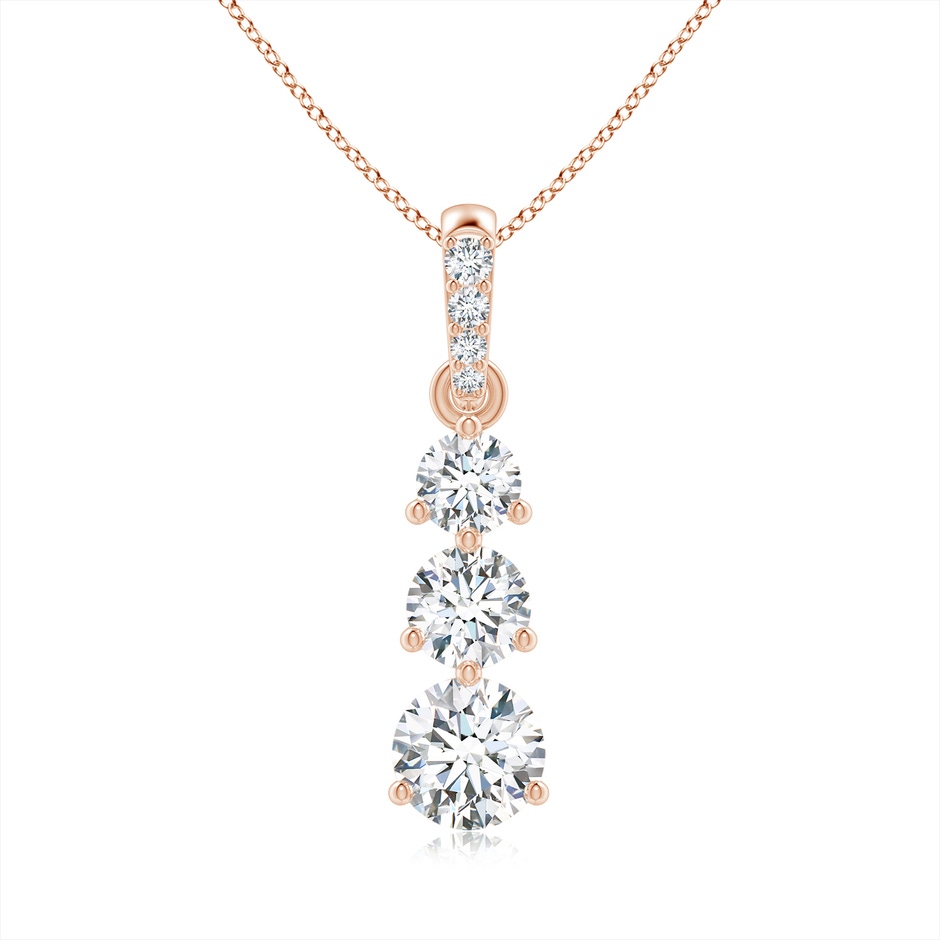 5.1mm GVS2 Graduated Prong-Set Round Diamond Pendant in Rose Gold 