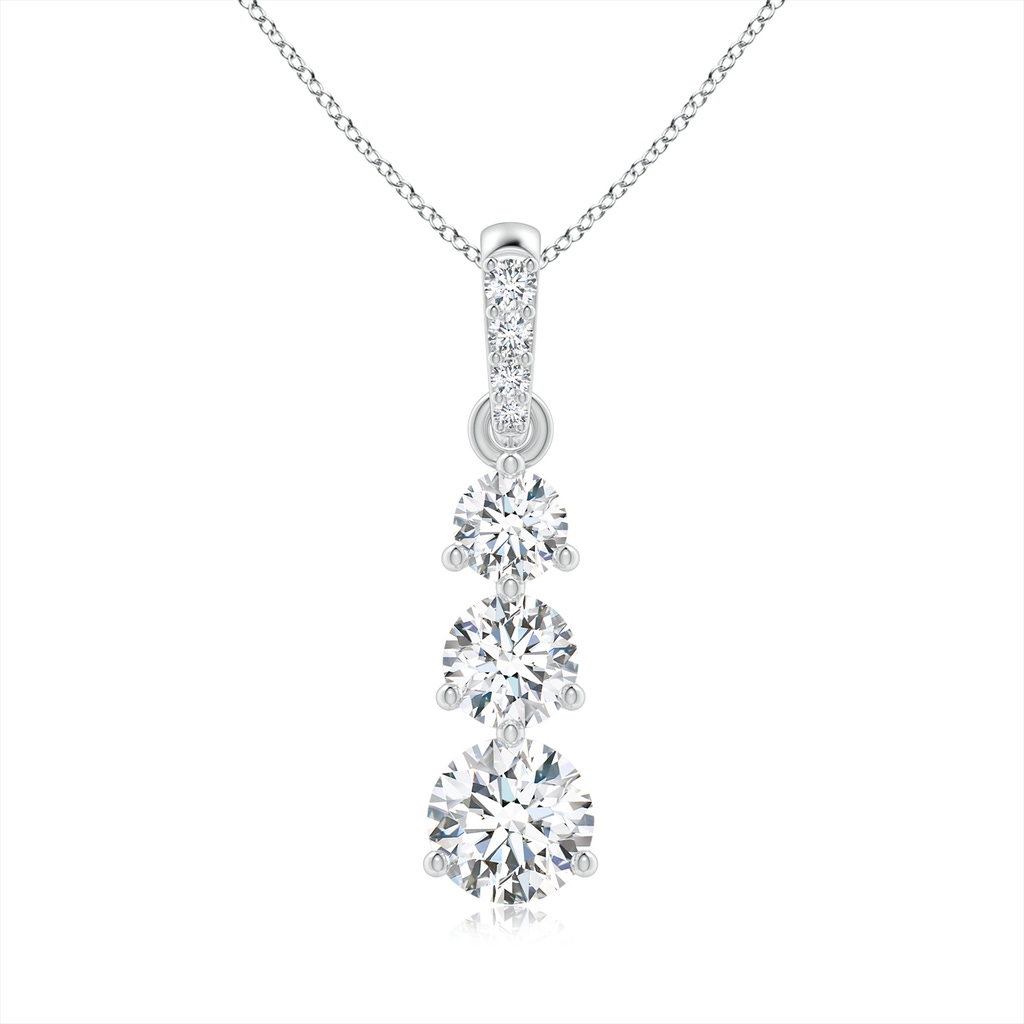 5.1mm GVS2 Graduated Prong-Set Round Diamond Pendant in White Gold