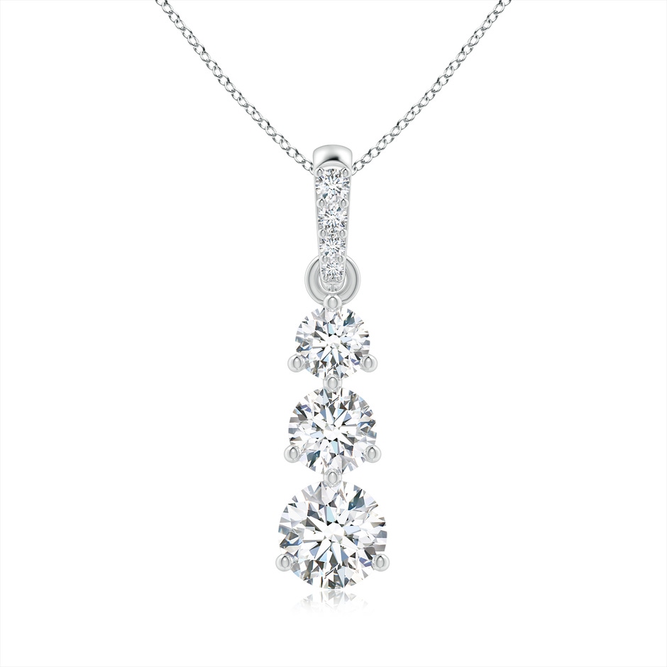 5.1mm GVS2 Graduated Prong-Set Round Diamond Pendant in White Gold 