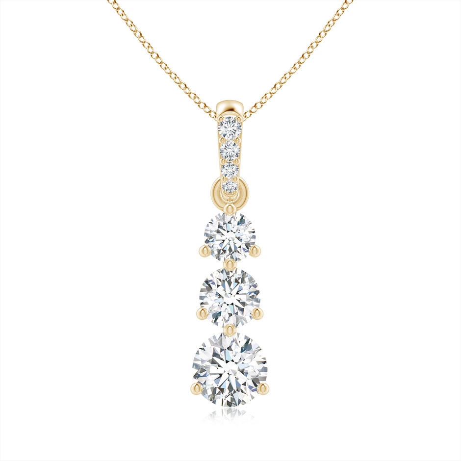 5.1mm GVS2 Graduated Prong-Set Round Diamond Pendant in Yellow Gold 