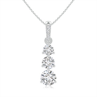 5.1mm HSI2 Graduated Prong-Set Round Diamond Pendant in White Gold