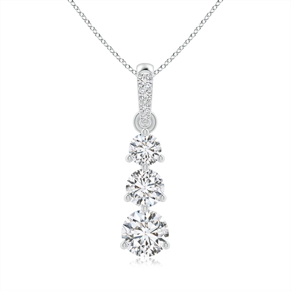 5.1mm HSI2 Graduated Prong-Set Round Diamond Pendant in White Gold 