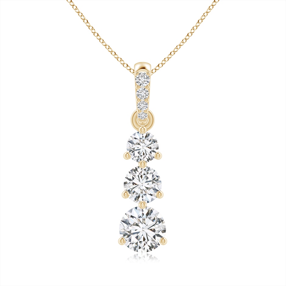 5.1mm HSI2 Graduated Prong-Set Round Diamond Pendant in Yellow Gold 