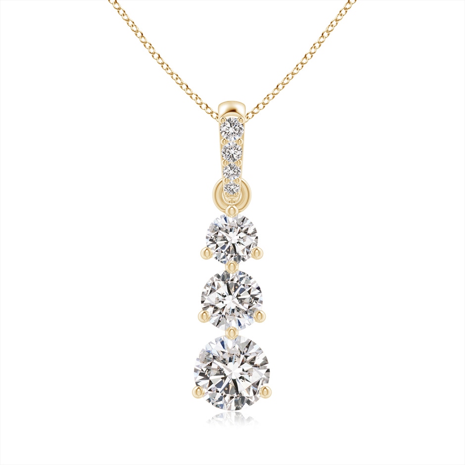 5.1mm IJI1I2 Graduated Prong-Set Round Diamond Pendant in Yellow Gold 
