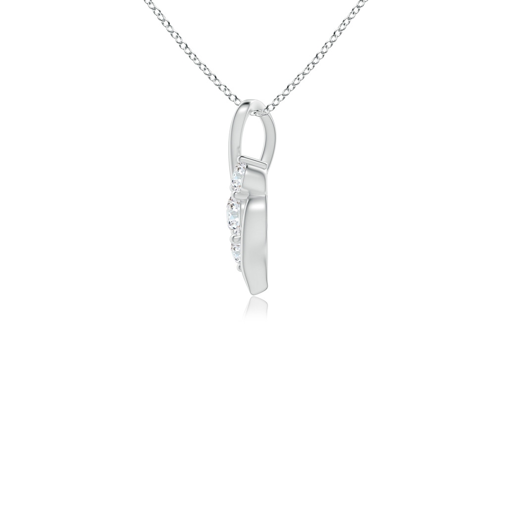 3.3mm GVS2 Diamond Three Stone Pendant with Twisted Bale in White Gold - side 199