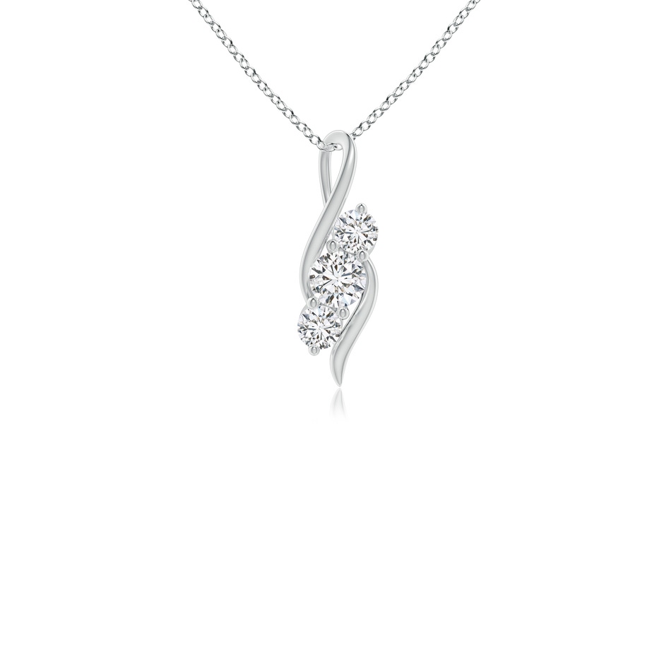 3.3mm HSI2 Diamond Three Stone Pendant with Twisted Bale in White Gold 