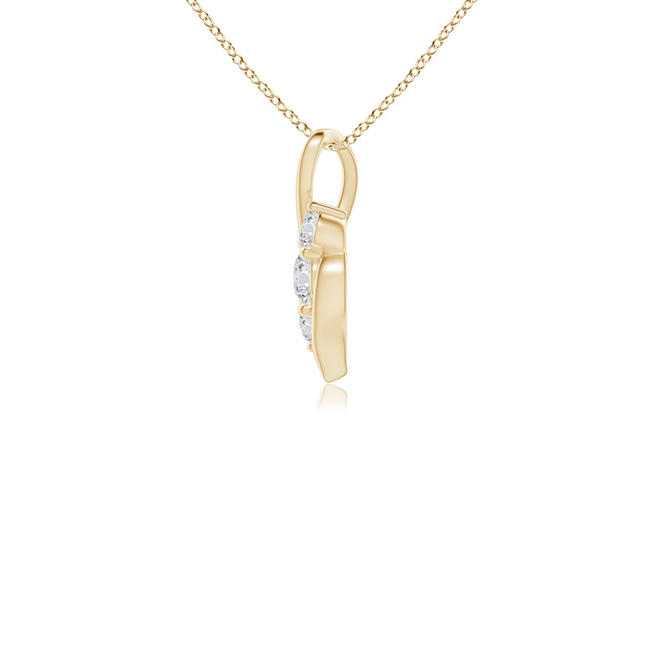 3.3mm HSI2 Diamond Three Stone Pendant with Twisted Bale in Yellow Gold side 199