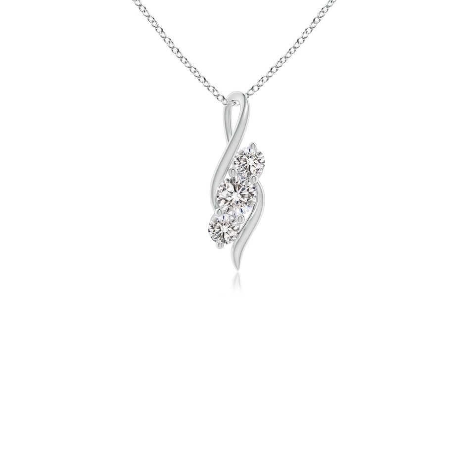 3.3mm IJI1I2 Diamond Three Stone Pendant with Twisted Bale in 9K White Gold 