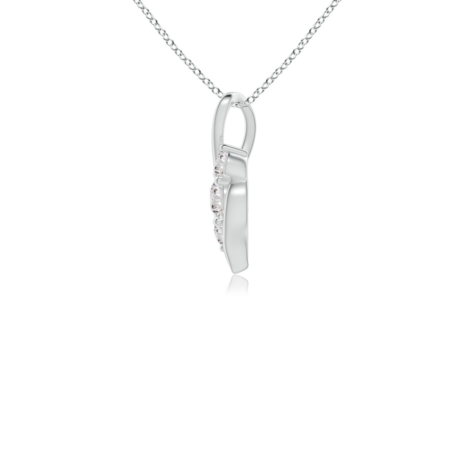 3.3mm IJI1I2 Diamond Three Stone Pendant with Twisted Bale in 9K White Gold side 199