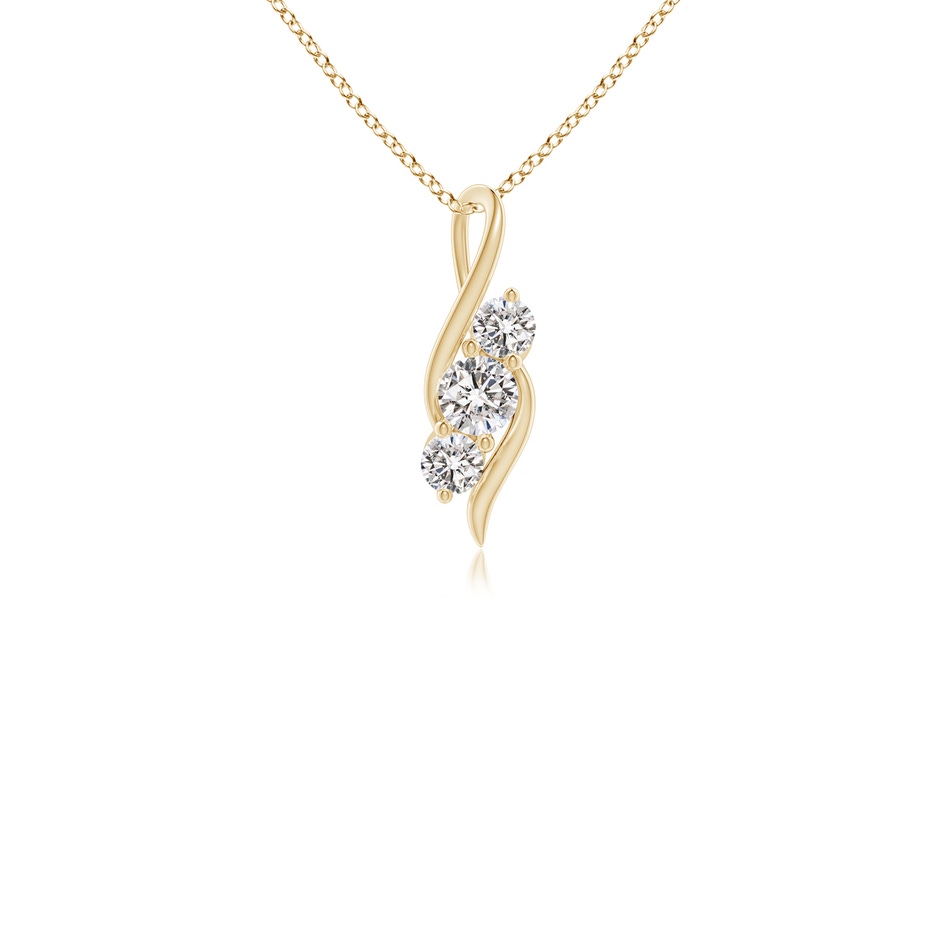 3.3mm IJI1I2 Diamond Three Stone Pendant with Twisted Bale in 9K Yellow Gold 