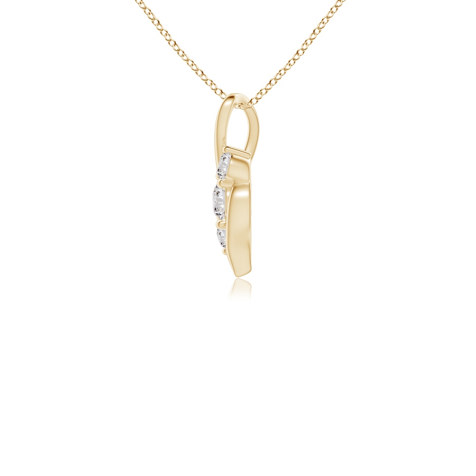 3.3mm IJI1I2 Diamond Three Stone Pendant with Twisted Bale in 9K Yellow Gold side 199