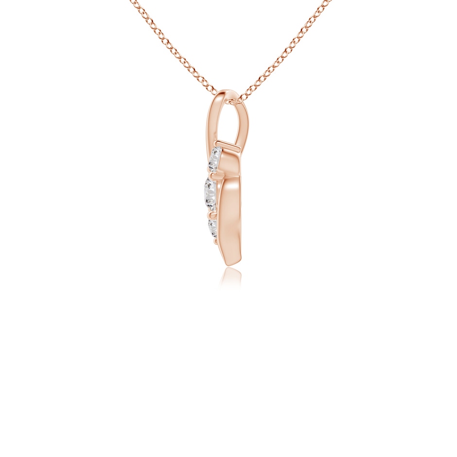 3.3mm IJI1I2 Diamond Three Stone Pendant with Twisted Bale in Rose Gold side 199