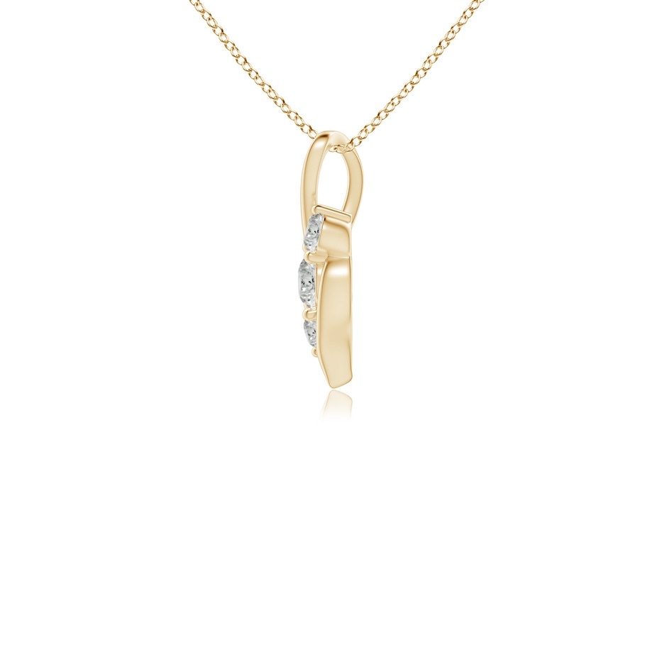 3.3mm KI3 Diamond Three Stone Pendant with Twisted Bale in Yellow Gold side 199