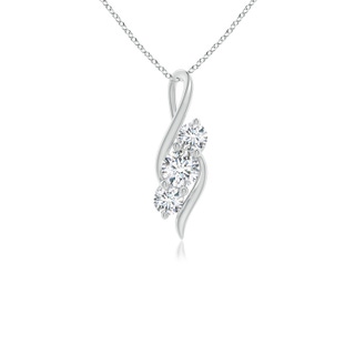 4.1mm GVS2 Diamond Three Stone Pendant with Twisted Bale in P950 Platinum