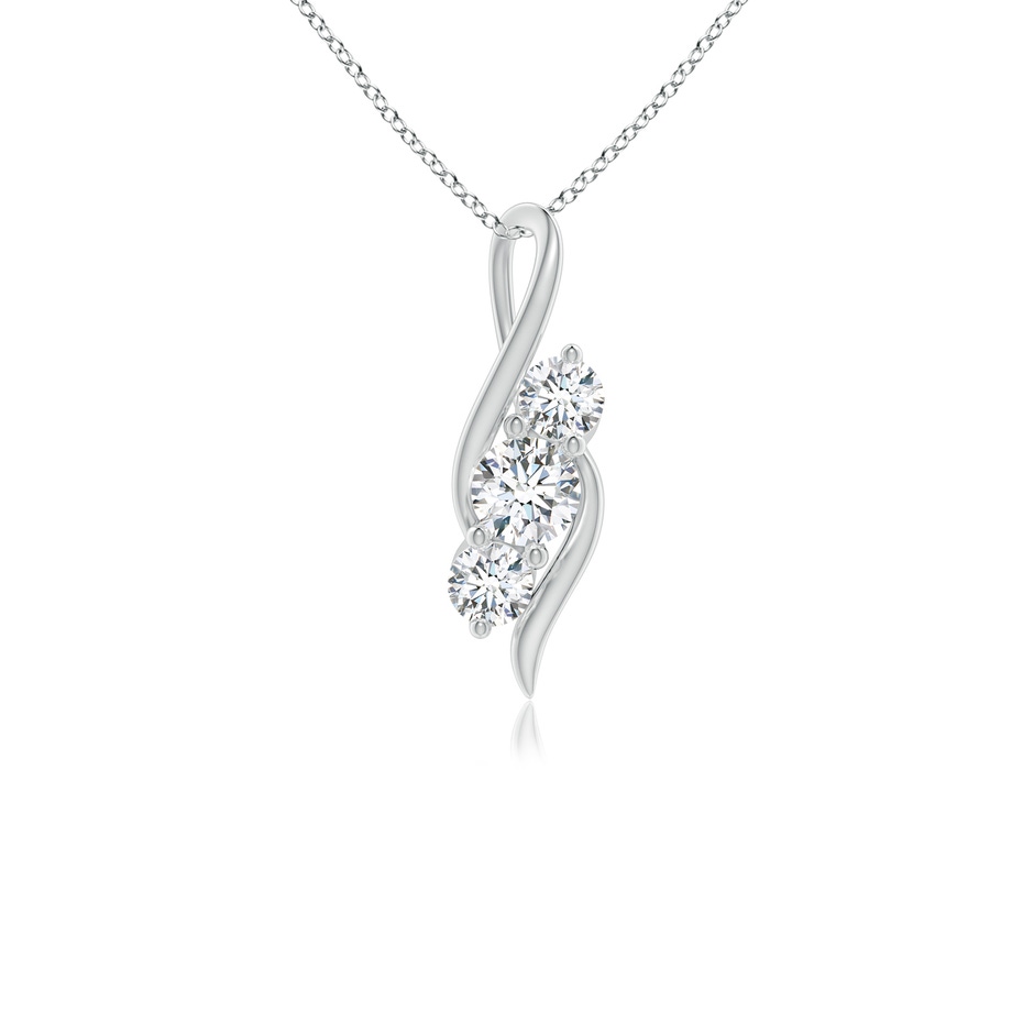 4.1mm GVS2 Diamond Three Stone Pendant with Twisted Bale in White Gold 