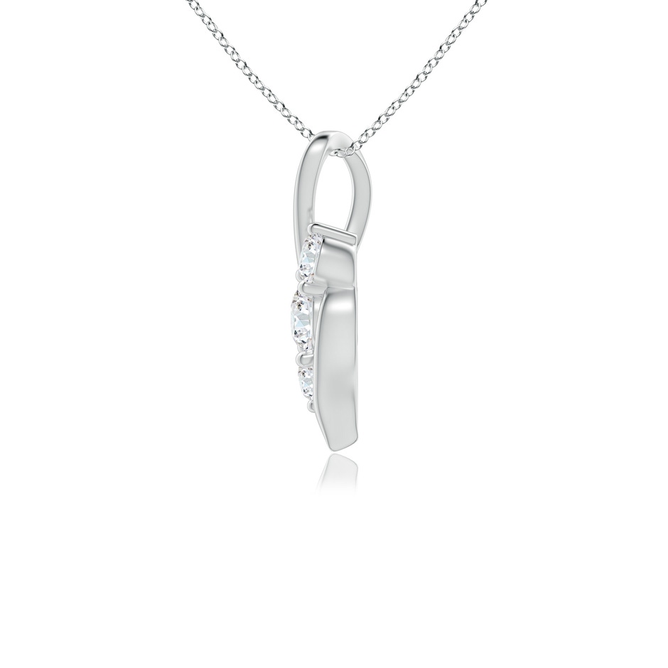 4.1mm GVS2 Diamond Three Stone Pendant with Twisted Bale in White Gold side 199
