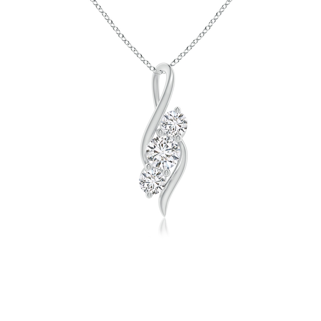 4.1mm HSI2 Diamond Three Stone Pendant with Twisted Bale in White Gold