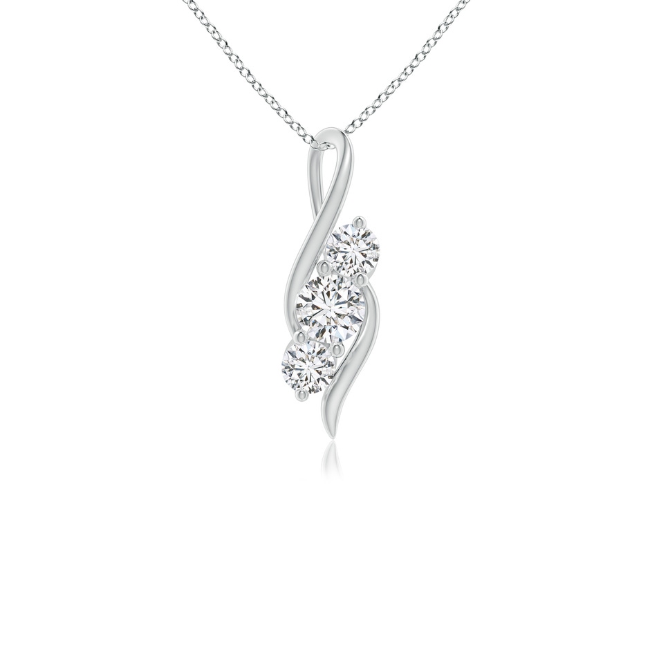 4.1mm HSI2 Diamond Three Stone Pendant with Twisted Bale in White Gold 