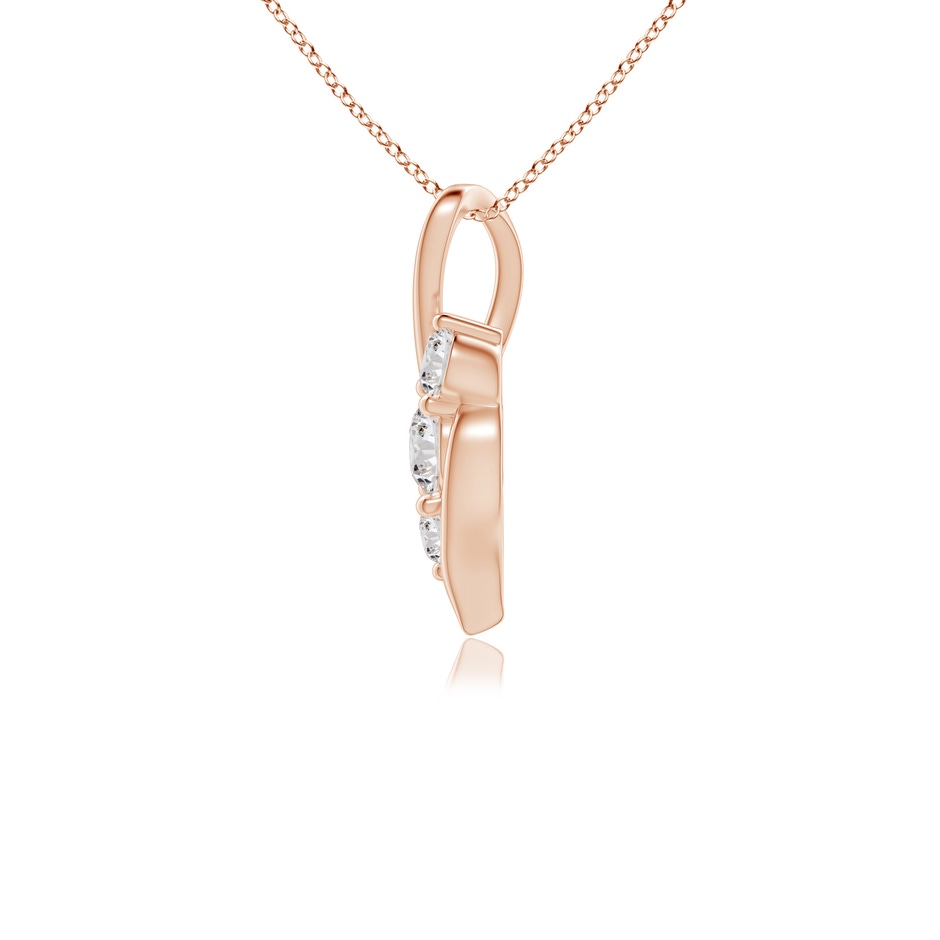 4.1mm IJI1I2 Diamond Three Stone Pendant with Twisted Bale in Rose Gold side 199