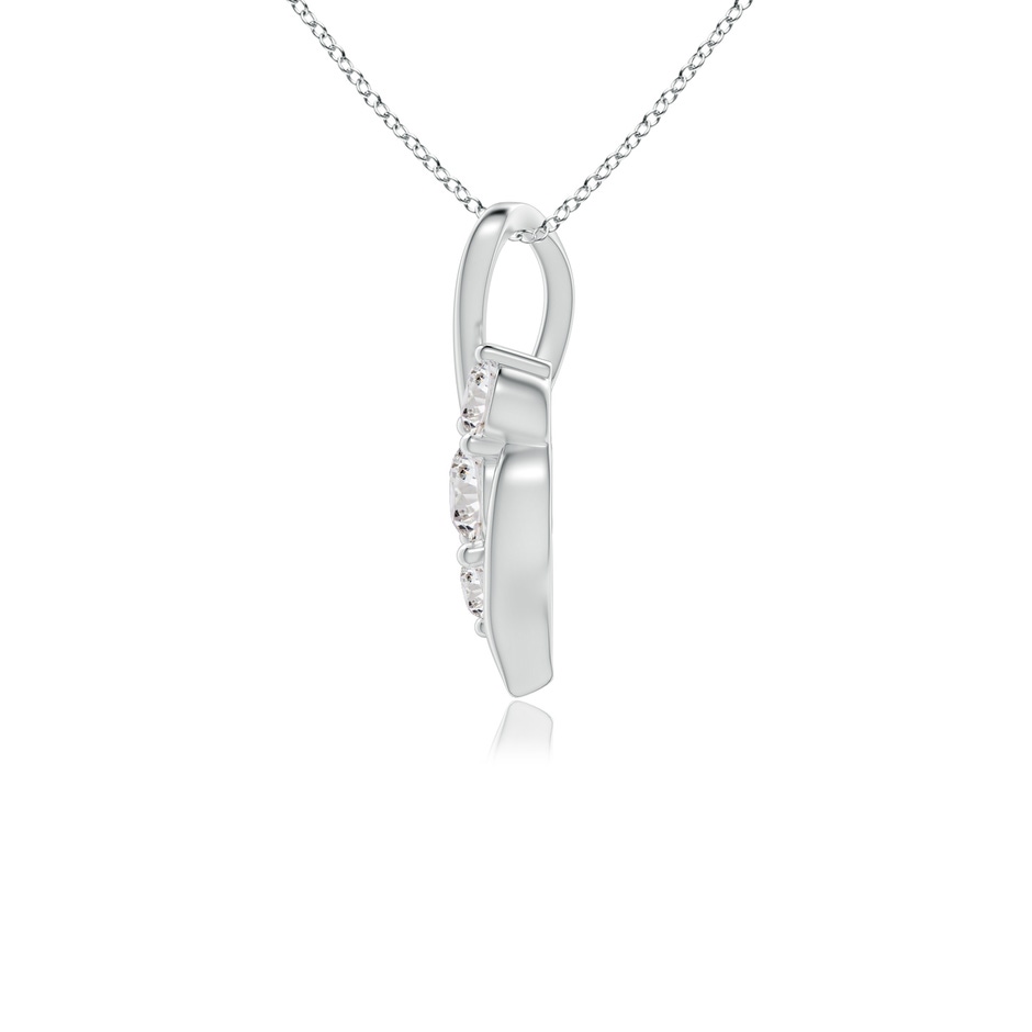 4.1mm IJI1I2 Diamond Three Stone Pendant with Twisted Bale in White Gold side 199