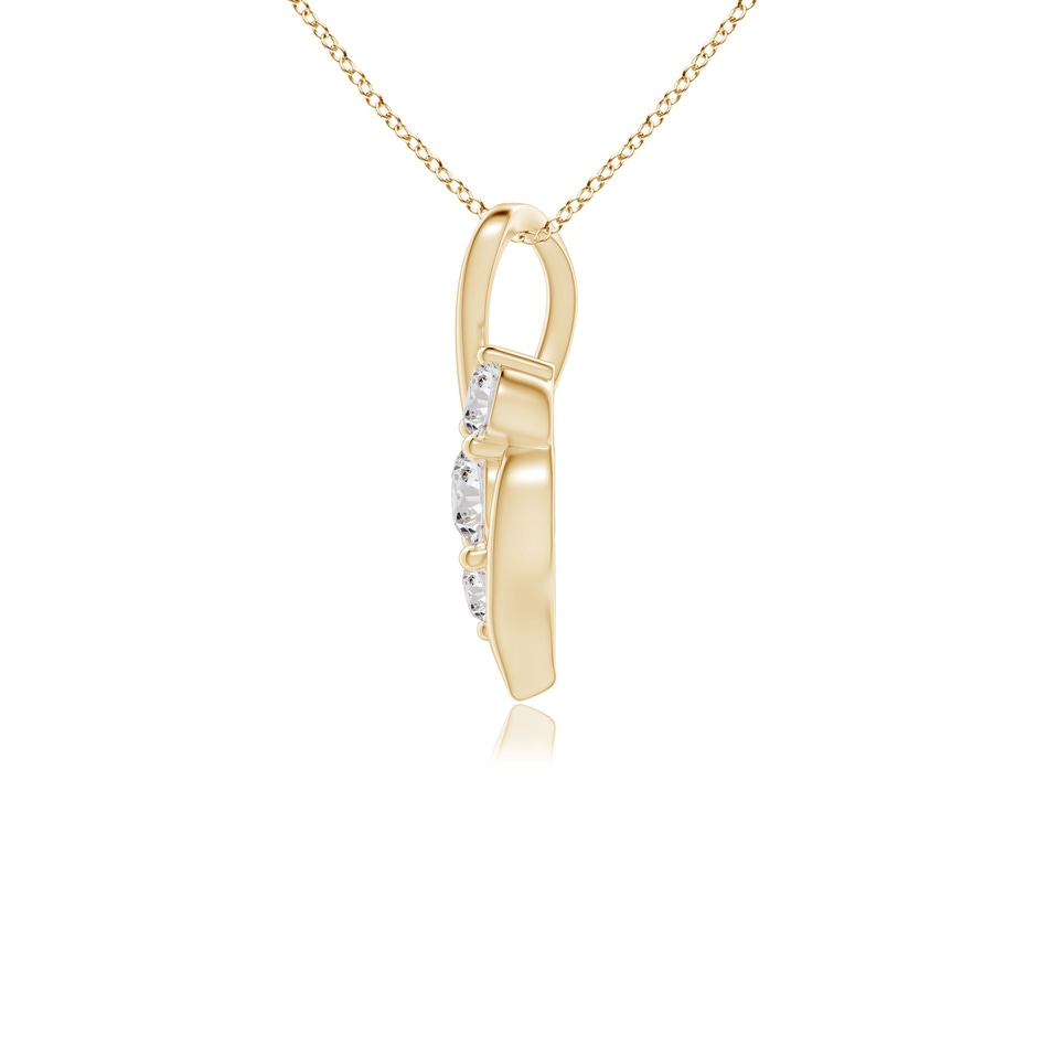 4.1mm IJI1I2 Diamond Three Stone Pendant with Twisted Bale in Yellow Gold side 199