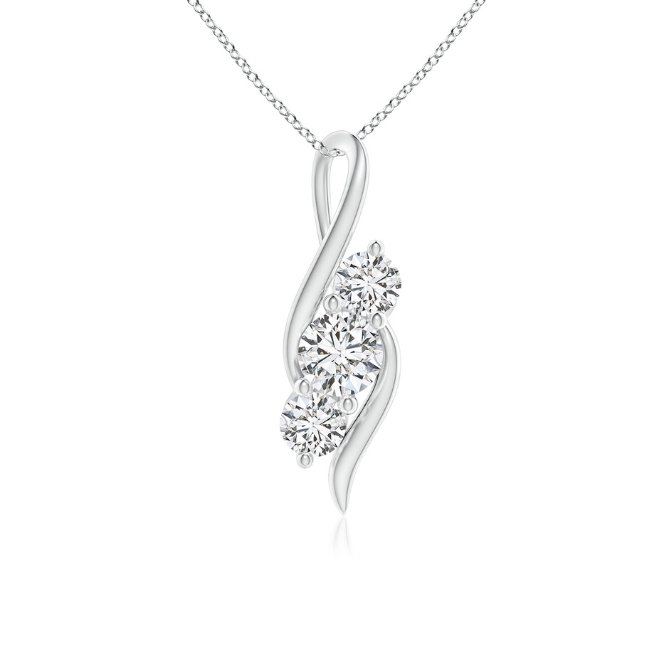 5.1mm HSI2 Diamond Three Stone Pendant with Twisted Bale in White Gold 