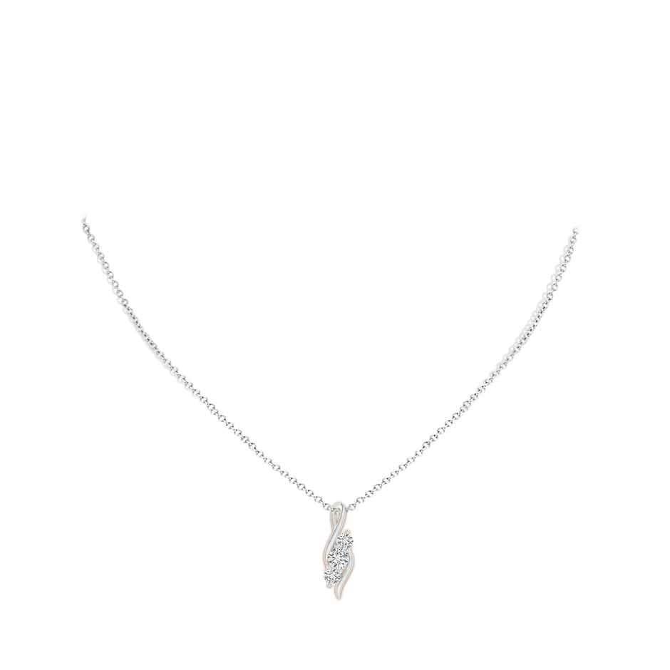 5.1mm HSI2 Diamond Three Stone Pendant with Twisted Bale in White Gold pen