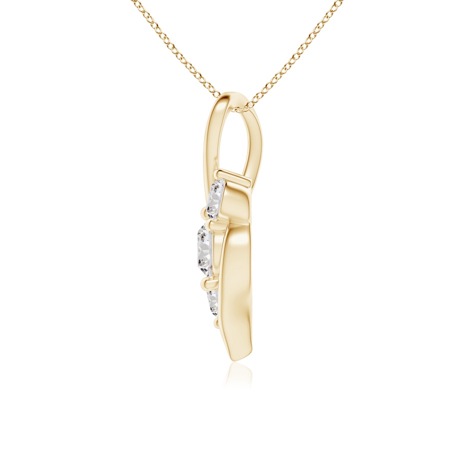5.1mm IJI1I2 Diamond Three Stone Pendant with Twisted Bale in Yellow Gold side 199
