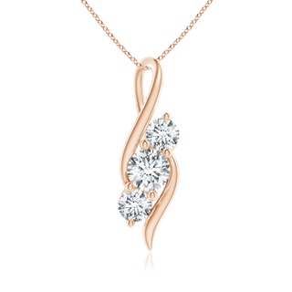 5.9mm GVS2 Diamond Three Stone Pendant with Twisted Bale in 9K Rose Gold