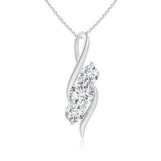 5.9mm GVS2 Diamond Three Stone Pendant with Twisted Bale in P950 Platinum