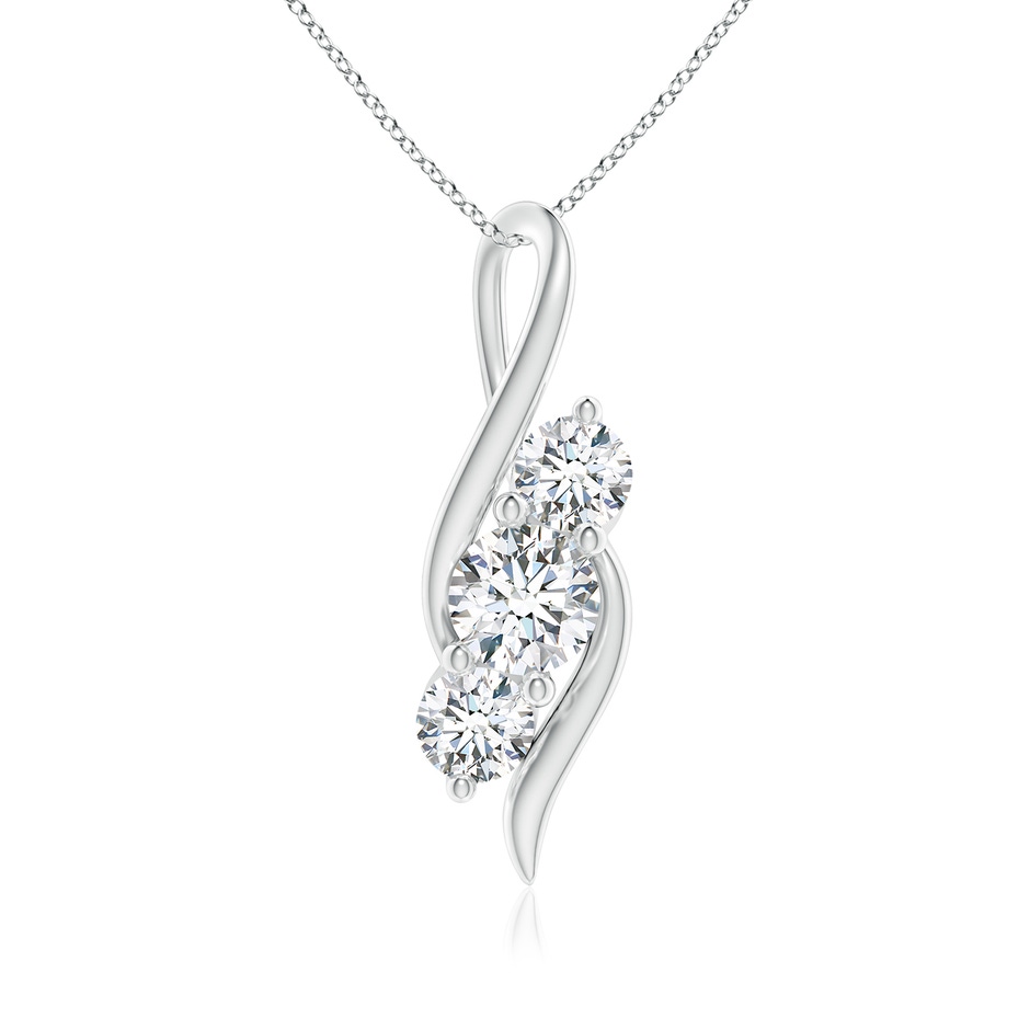 5.9mm GVS2 Diamond Three Stone Pendant with Twisted Bale in White Gold 