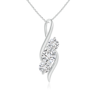 5.9mm HSI2 Diamond Three Stone Pendant with Twisted Bale in P950 Platinum