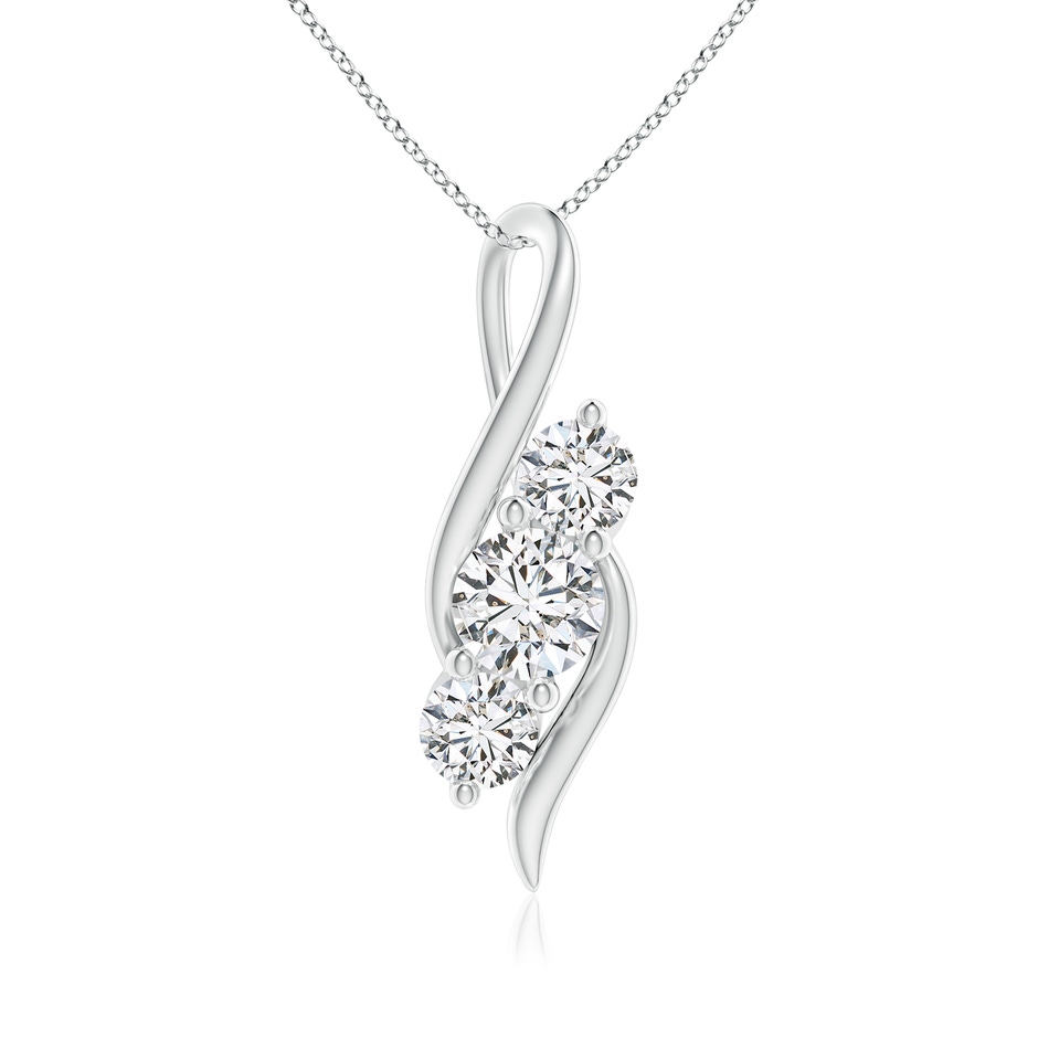 5.9mm HSI2 Diamond Three Stone Pendant with Twisted Bale in P950 Platinum 