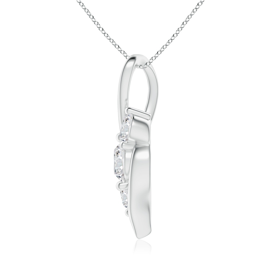 5.9mm HSI2 Diamond Three Stone Pendant with Twisted Bale in P950 Platinum side 199