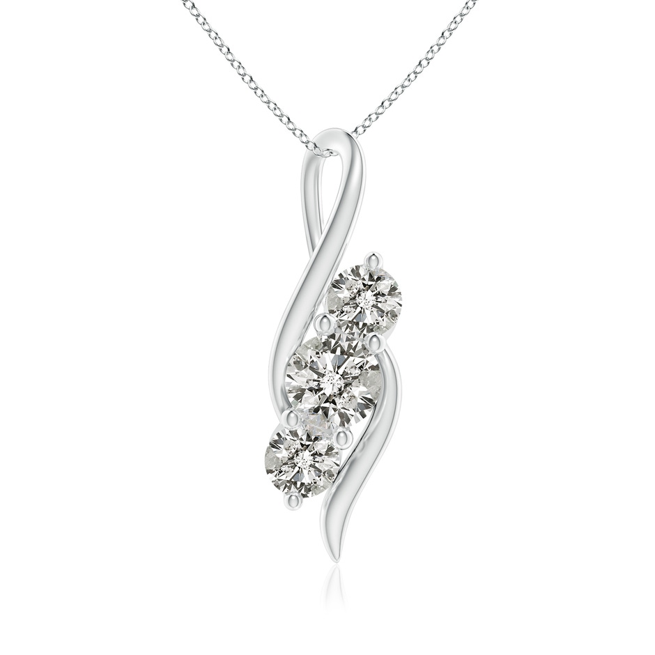 5.9mm KI3 Diamond Three Stone Pendant with Twisted Bale in White Gold 