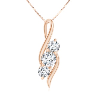 6.4mm GVS2 Diamond Three Stone Pendant with Twisted Bale in Rose Gold