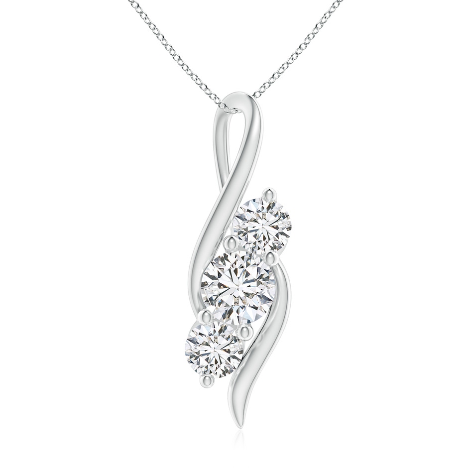 6.4mm HSI2 Diamond Three Stone Pendant with Twisted Bale in P950 Platinum 