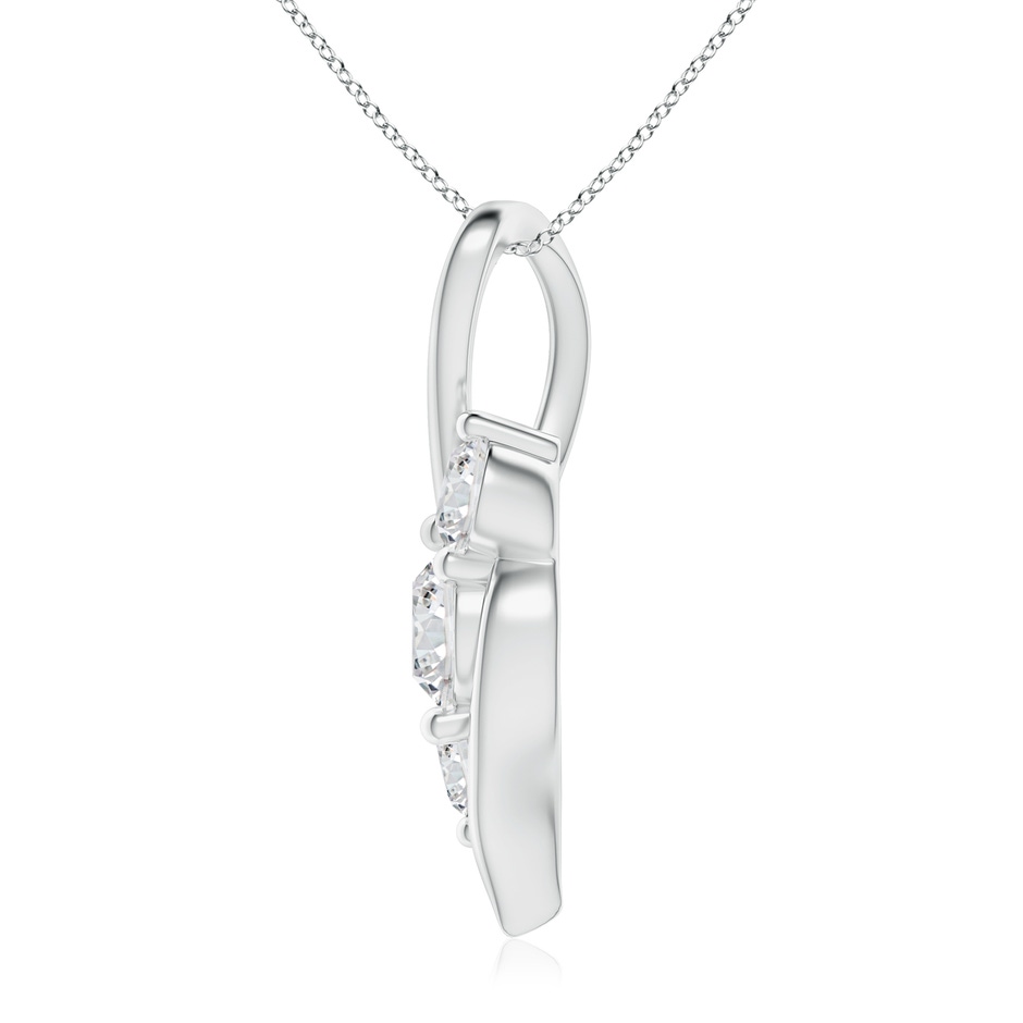 6.4mm HSI2 Diamond Three Stone Pendant with Twisted Bale in P950 Platinum side 199