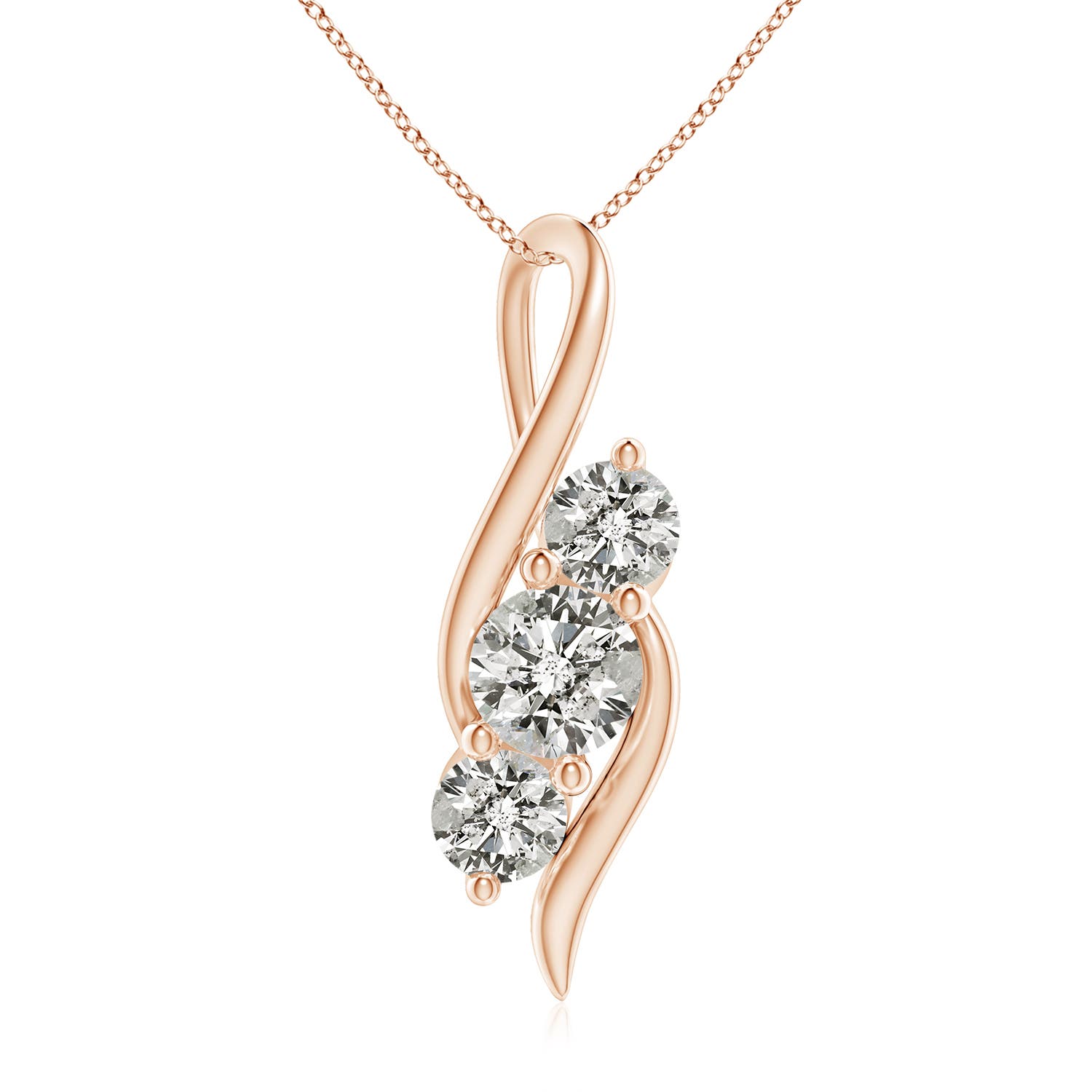 K, I3 / 2 CT / 14 KT Rose Gold