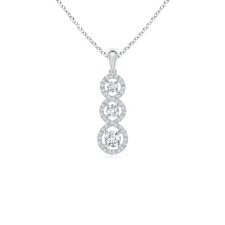 3.7mm GVS2 Three Stone Graduated Diamond Floating Halo Infinity Pendant in P950 Platinum