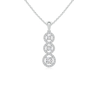 3.7mm HSI2 Three Stone Graduated Diamond Floating Halo Infinity Pendant in P950 Platinum