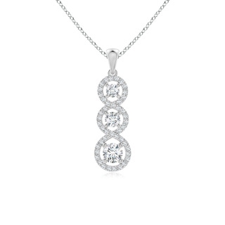 4.2mm GVS2 Three Stone Graduated Diamond Floating Halo Infinity Pendant in P950 Platinum