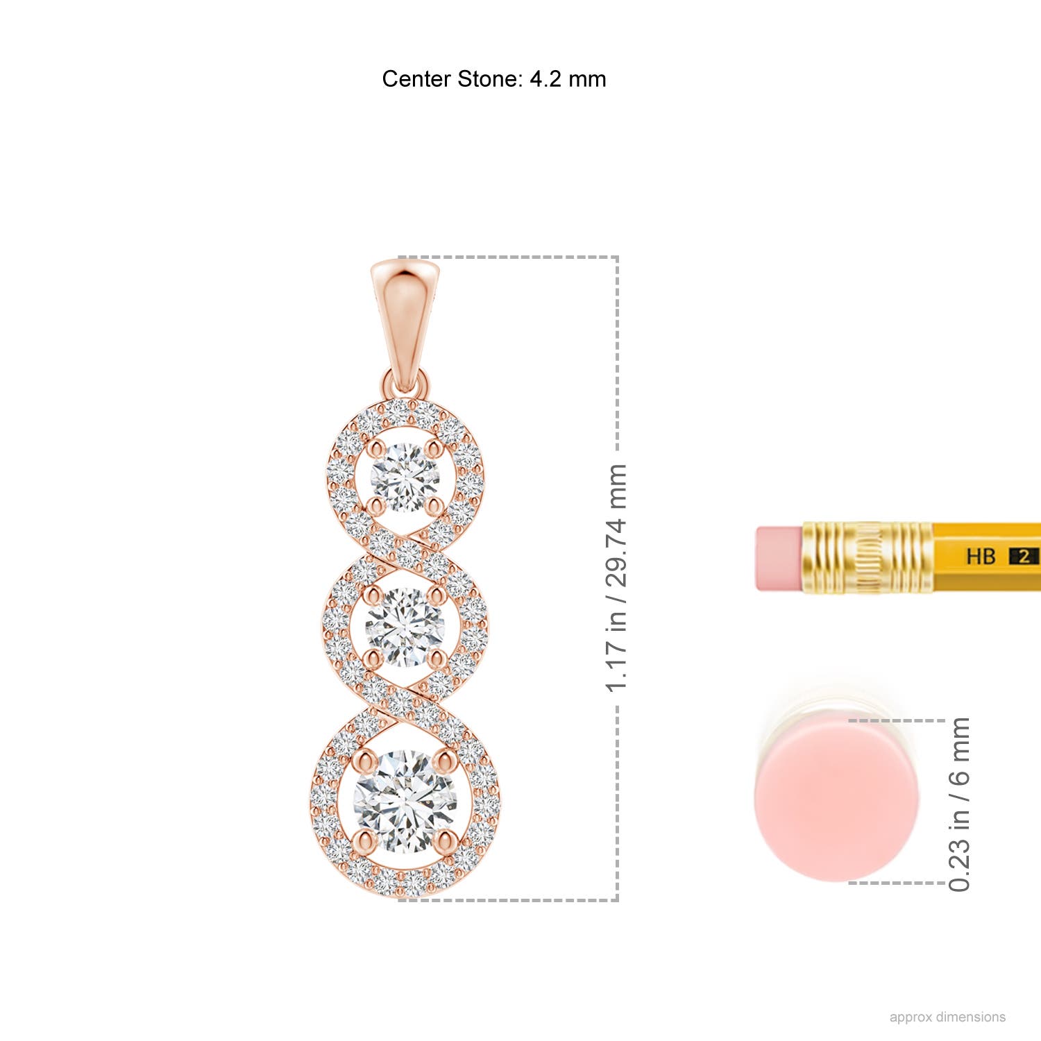 H, SI2 / 0.81 CT / 14 KT Rose Gold