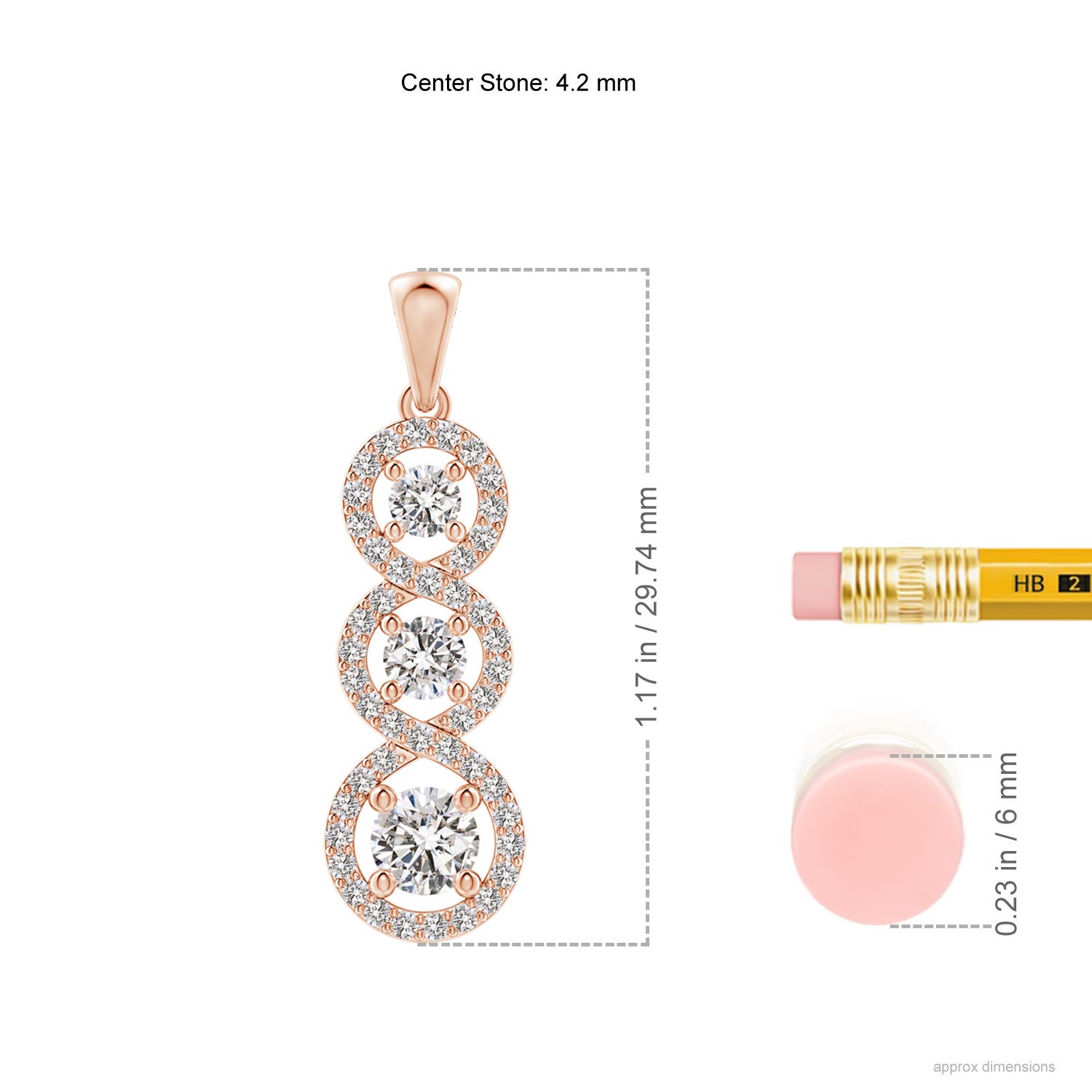 I-J, I1-I2 / 0.81 CT / 14 KT Rose Gold